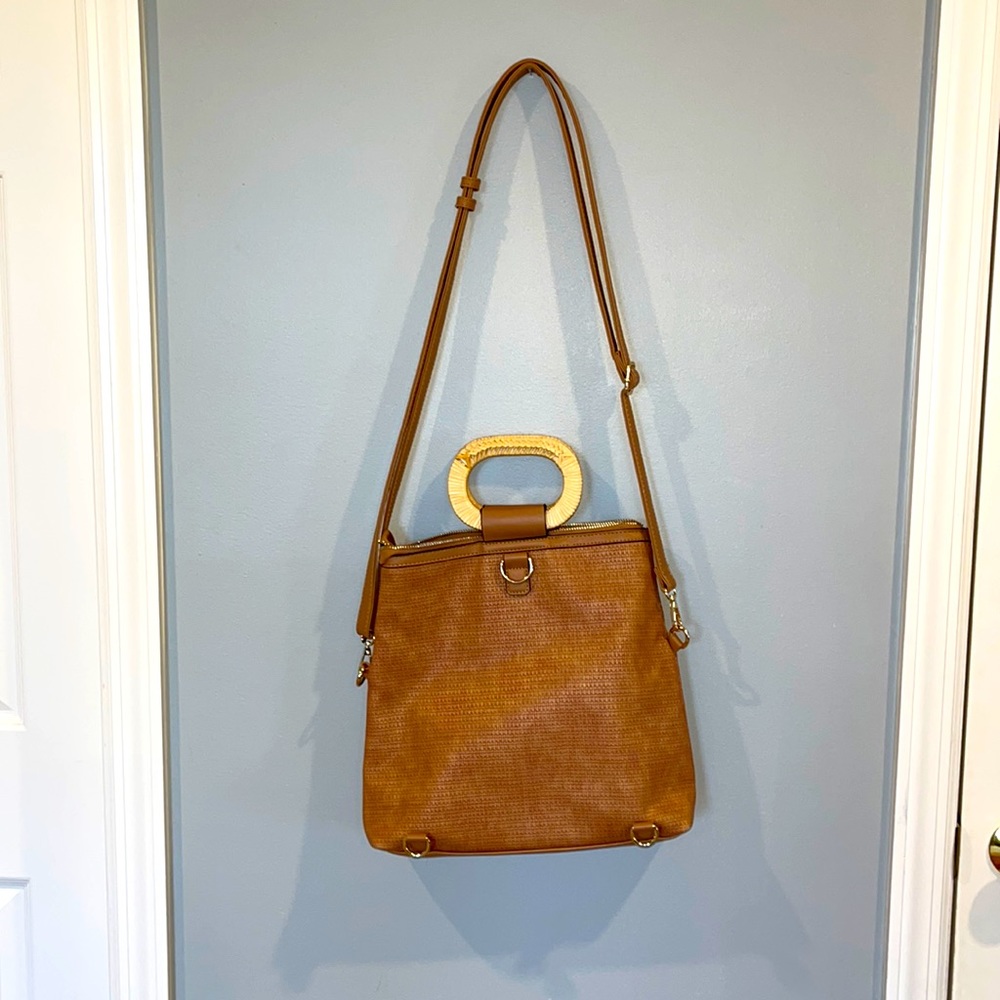 Cross body weave satchel